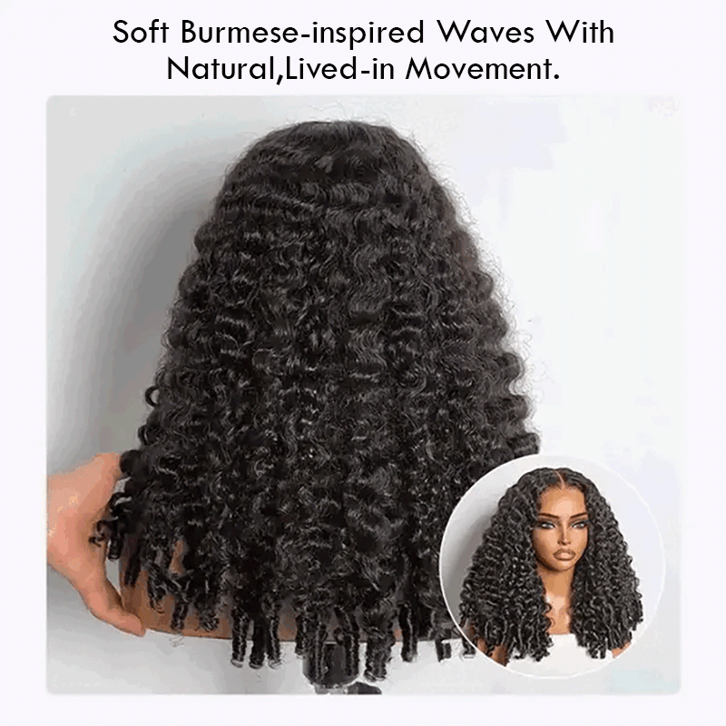 Luxury 7x5 Burmese Curly Brown Balayage Highlight Color Glueless HD Lace Human Hair Wig Flash Sale