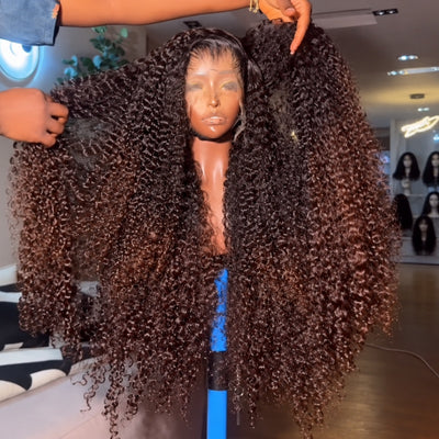 Cheveux longs bouclés 13*4 HD dentelle frontale perruque épais cheveux bouclés sans colle perruques-Amanda cheveux