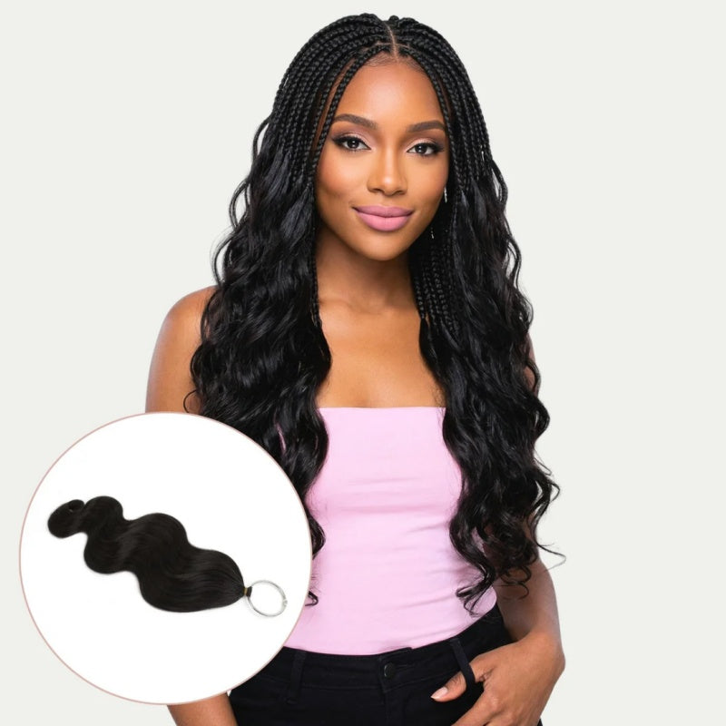 Body Wave Feather Crochet Human Hair for Miracle Knots Boho Braids | Honey Blonde & Brown Highlights