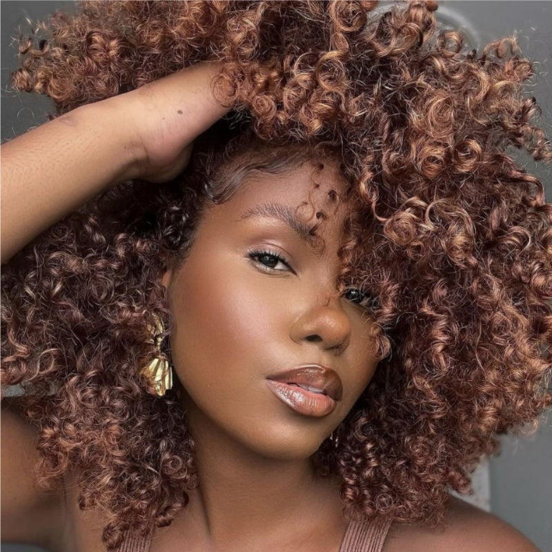 Amanda 7x5/13×6 HD Glueless Lace 300% Density Deep Curly Wig | Ombre Brown & Dark Reddish Brown