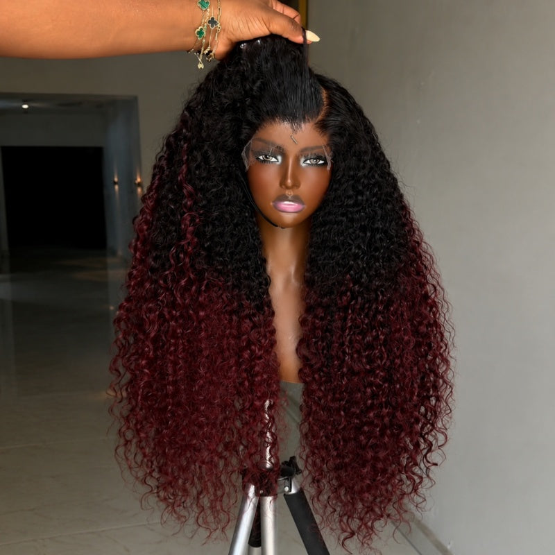 Amanda 300% Density Luxury custom wigs Glueless 13x4 Full Lace Front  Curly Wigs Virgin Human Hair Transparent Lace Front Wig Super Double Drawn Level
