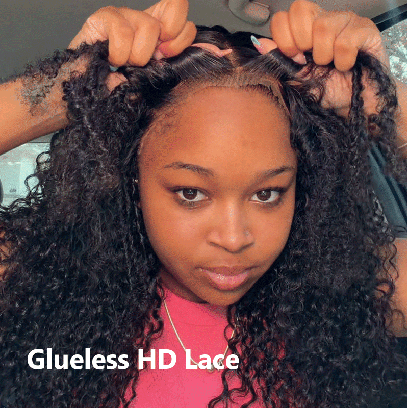 Amanda Glueless Thick Fluffy Afro Curly Human Hair 7x5 / 13x4 Invisiable Lace Wig Flash Sale