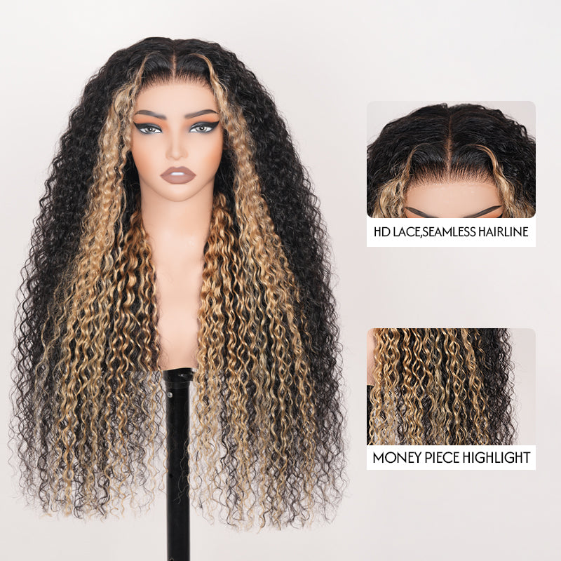 Amanda $199=30'' | Pre Everything Blonde Highlights 13x4 Full Lace Frontal Deep Curly Wave Glueless Put On And Go Wig Flash Sale  - Amanda Hair