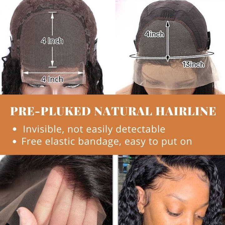 Glueless Water Wave 13*4 HD Transparent Lace Front Wigs-Clearance Flash Sale