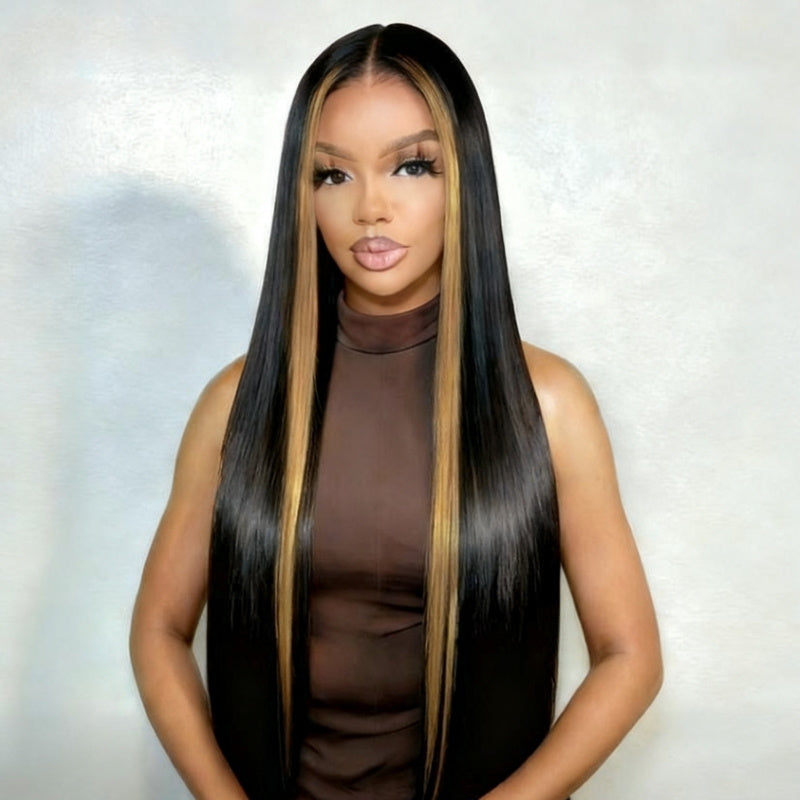 Highlight Light Brown Short Bob Straight Glueless Lace Wig 13 * 4/4 * 4 Brésilien Huaman Hair-Amanda Hair