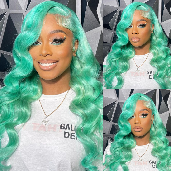Colorful Body Wave Lace Frontal/Closure Transaparent Wigs Transparent HD Lace Wigs Pre-plucked with Baby Hair