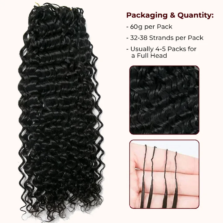 Feather Crochet Human Hair Bundles Water Wave / Body Wave for Boho Braids with Miracle Knots Flash Sale