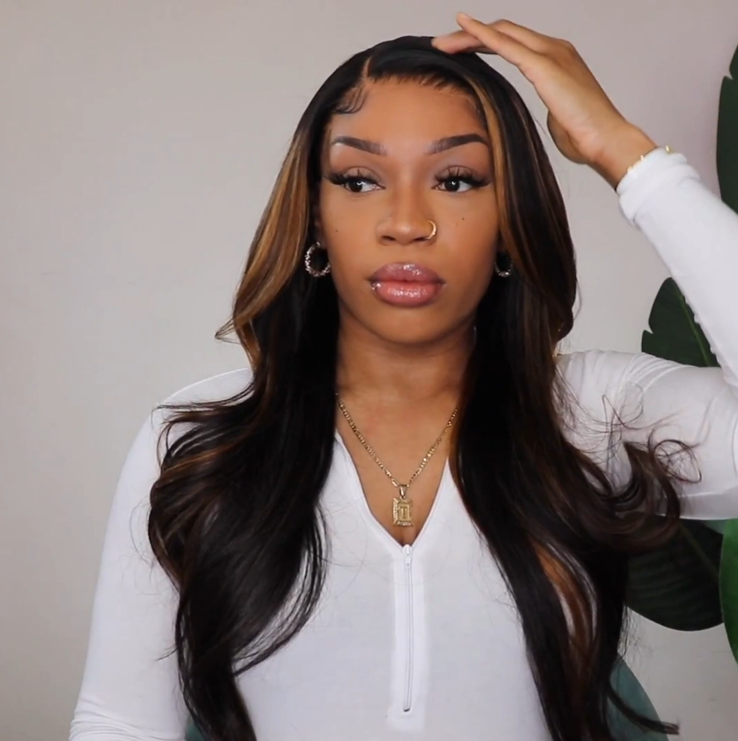 Blayage Highlight 1B/30 Color Body Wave Human Hair 13x4 Lace Front Wigs