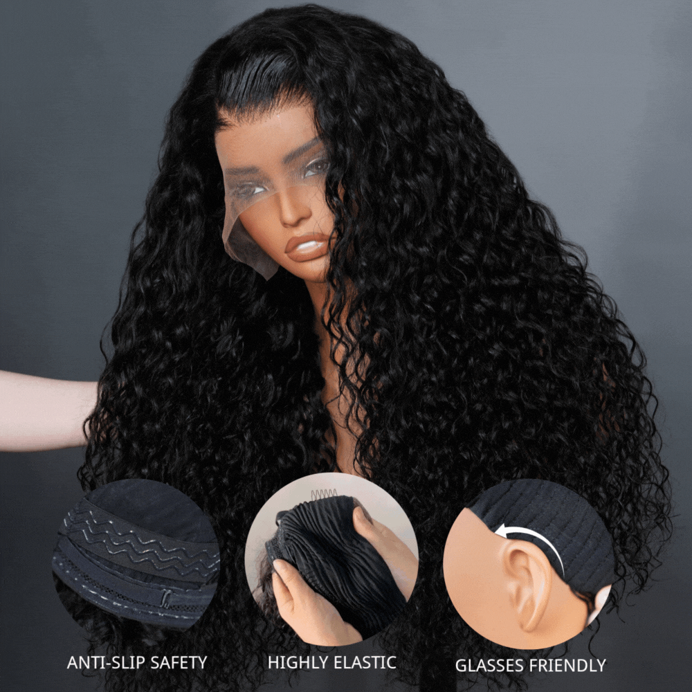 Cheveux de vague d'eau 13 * 4 HD Lace Front Wigs Glueless Transparent Lace Wig Plumed Hairline-Amanda Hair 