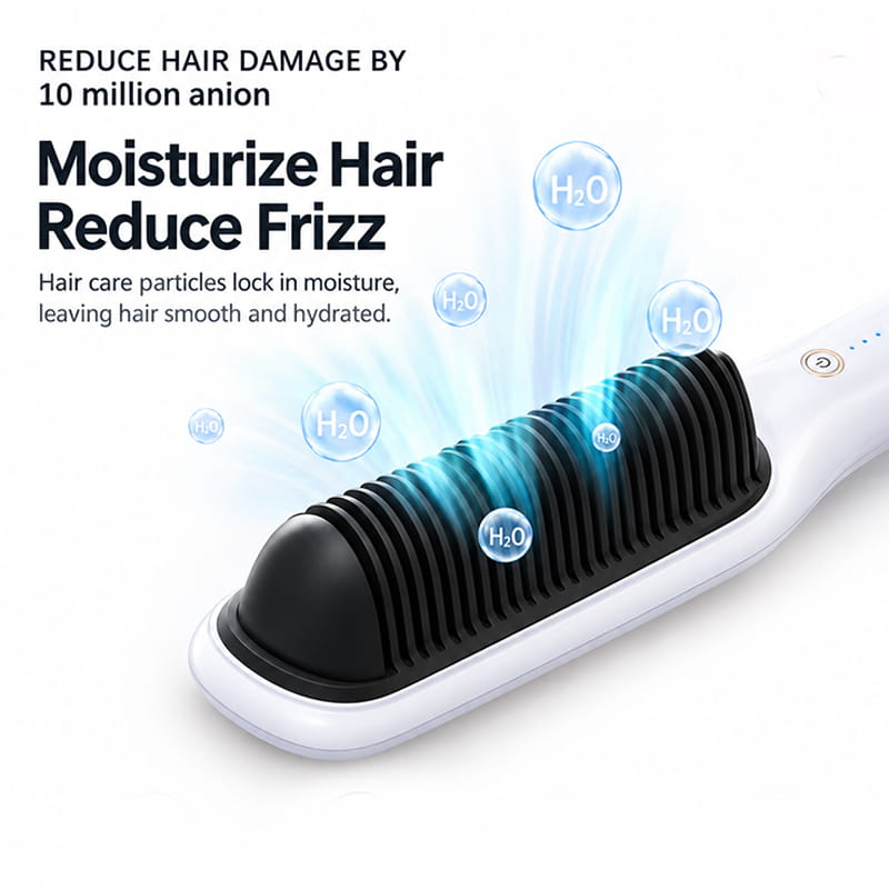 Free Gift  Hair Straighten Comb with Smart Temperature Control & Anti-Frizz Technology( Not valid if purchased separately)