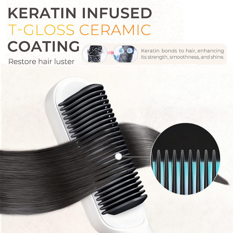 Free Gift  Hair Straighten Comb with Smart Temperature Control & Anti-Frizz Technology( Not valid if purchased separately)