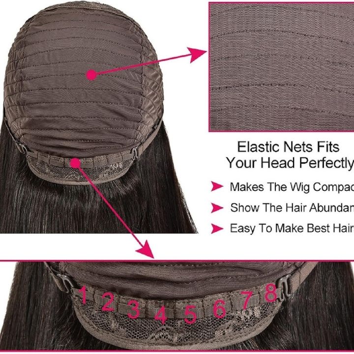 Pelucas brasileñas del cabello humano de la onda del cuerpo con flequillo para las mujeres Peluca larga sin cola hecha a máquina completa - Amanda Hair