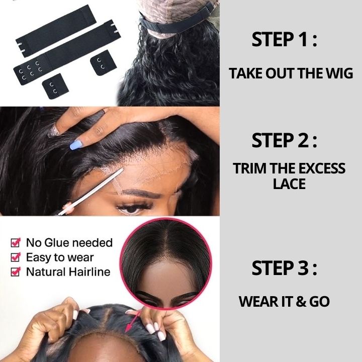 Glueless Loose Deep Wave Wigs Virgin Human Hair 4 * 4/13 * 4 HD Lace Front Wig Pré-plumé Hairline - Amanda Hair