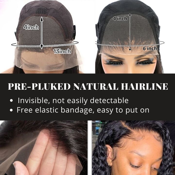 Virgin Kinky Curly Hair 13x4 HD Transparent Lace Front Wigs For Women-Amanda Hair
