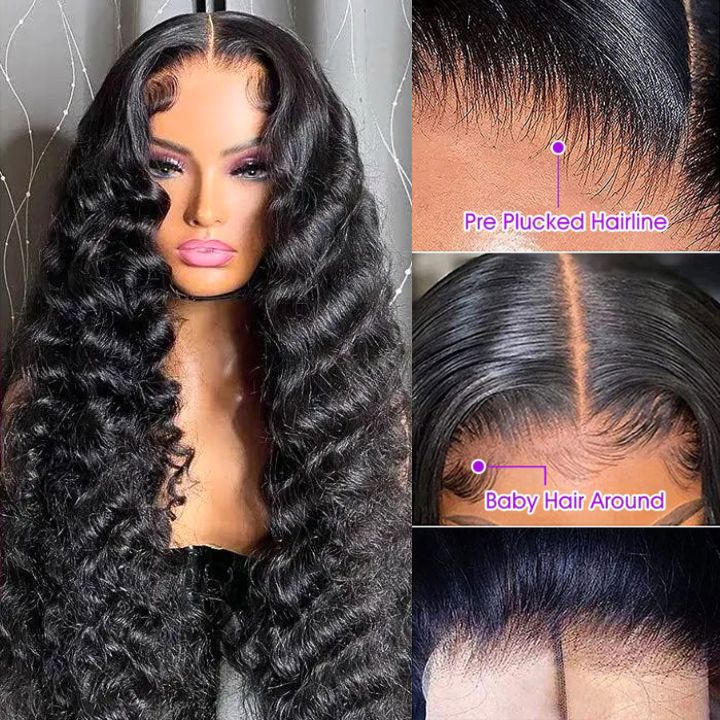 Weekend Flash Sale Glueless Loose Deep Wave Wigs Virgin Human Hair 4*4/13*4 HD Lace Front Wig Pre Plucked Hairline - Amanda Hair