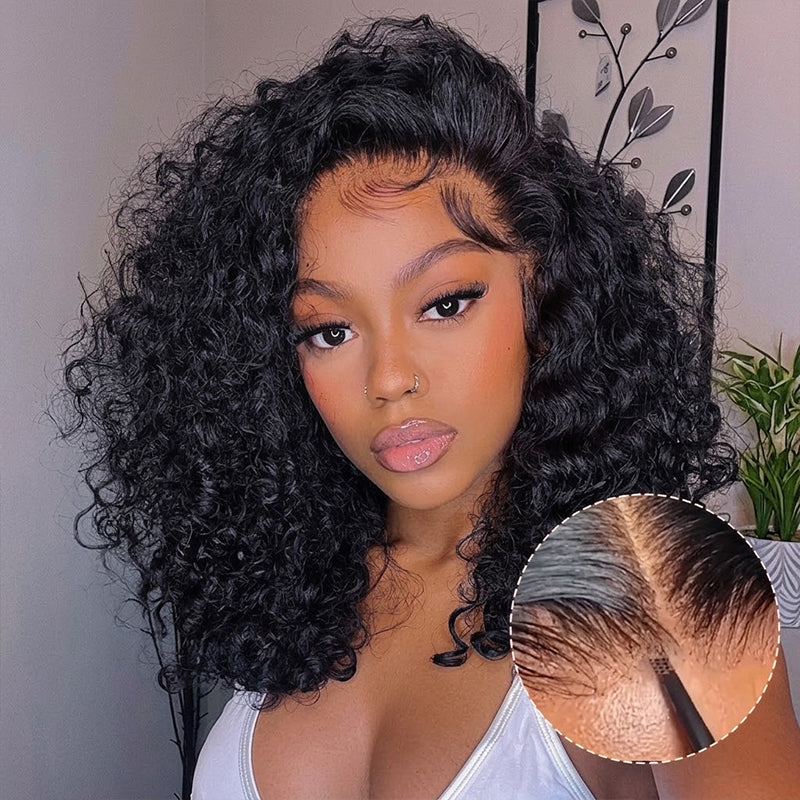 24H Fast Shipping 26'' 7×5 Glueless Lace Yaki Straight Butterfly Layered Cut +16'' 13×4 Lace Curly Bob Wigs