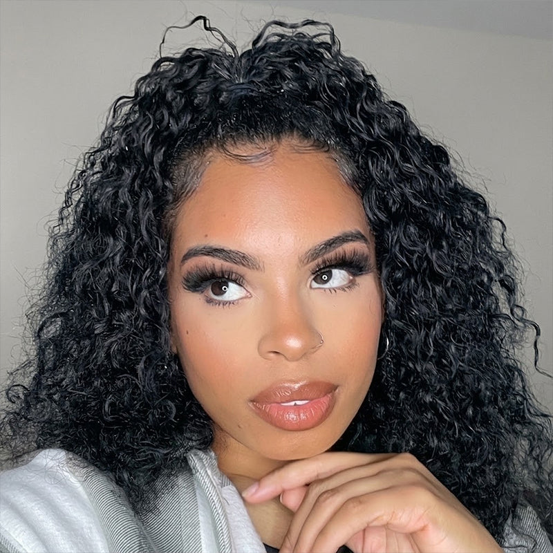 24H Fast Shipping 26'' 7×5 Glueless Lace Yaki Straight Butterfly Layered Cut +16'' 13×4 Lace Curly Bob Wigs