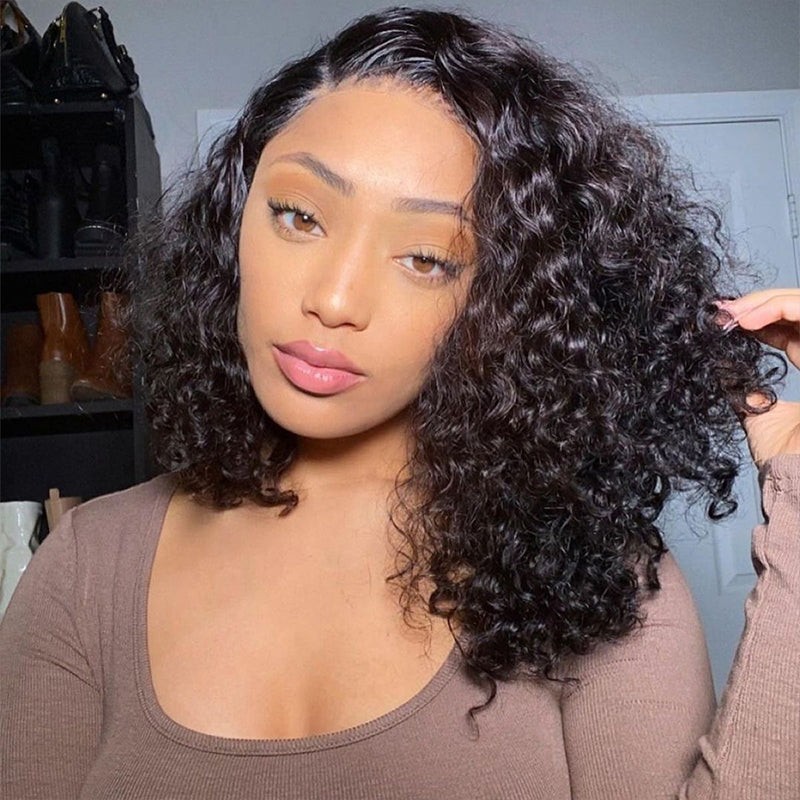 24H Fast Shipping 26'' 7×5 Glueless Lace Yaki Straight Butterfly Layered Cut +16'' 13×4 Lace Curly Bob Wigs