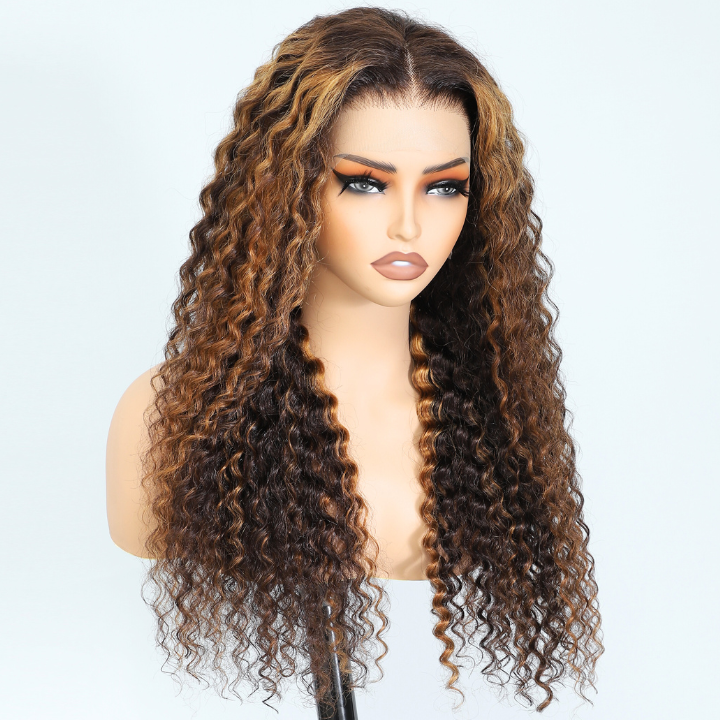 Highlight Blonde P2/30 Human Hair Water Wave 13x4/7x5 HD Lace Front Wig-Amanda Hair