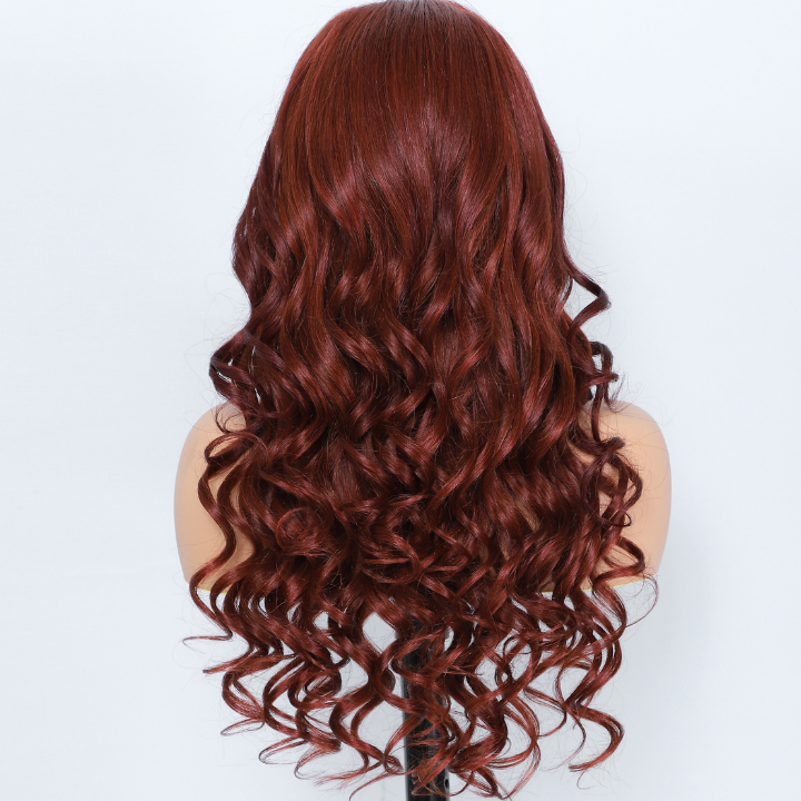 Human Hair Reddish Brown Loose Wave 13x4/7x5 HD Lace Front Wig-Amanda Hair