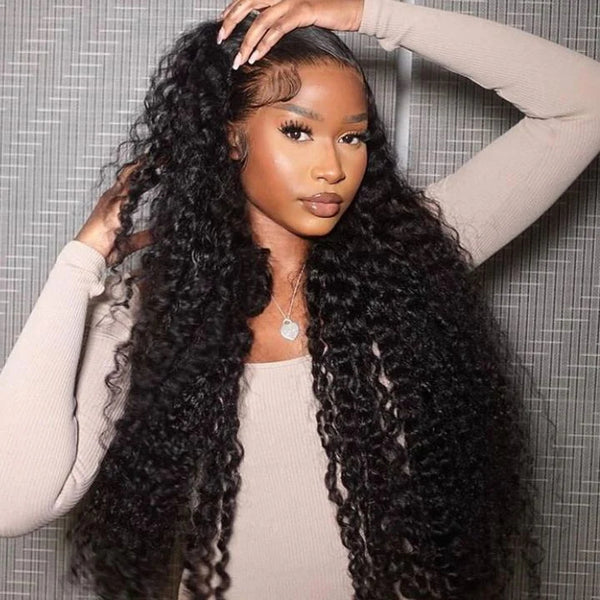Buy 1 Get 1 Free Thick Curly Hair 13×4 Lace Frontal Wig 6×4 Pre-Cut Lace Wig