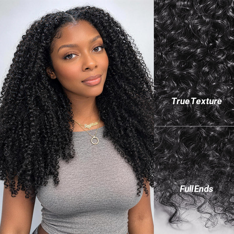 MaxPre 13x4 Glueless Thick Fluffy Afro Curly Human Hair Bob Wigs Invisible Lace Wig For Women - Amanda Hair