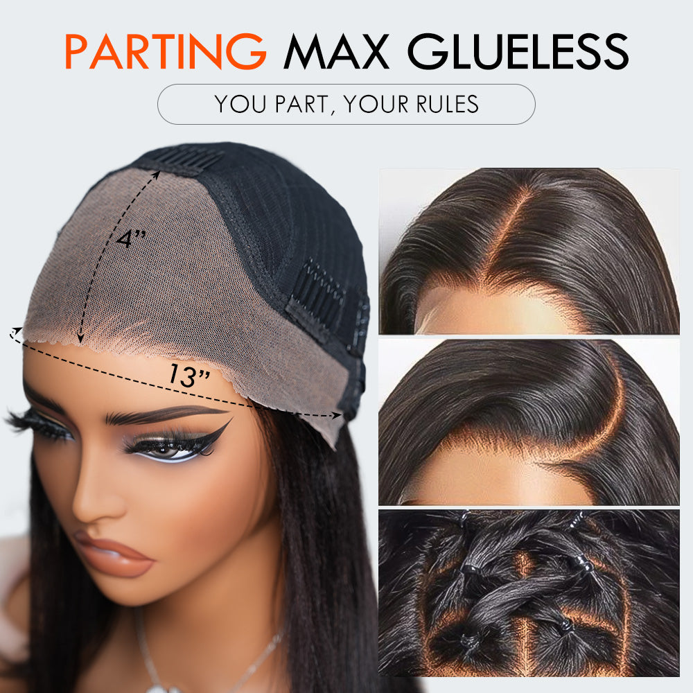 300% Ultra Dense Glueless Wig Loose Body Wave 6x4 Closure Clear Lace Pre Cut & Plucked & Bleached Ready to Go - Amanda Hair