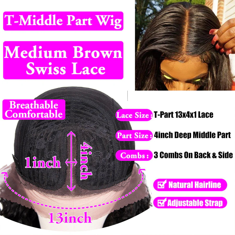 Bouncy Body Wave 13*4 HD Transparent Lace Front Wigs Flash Sale