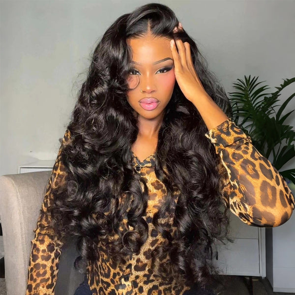 Buy 1 Get 1 Free Glueless Loose Wave Lace Front Wigs with Curtain Bangs 180%/250% Density