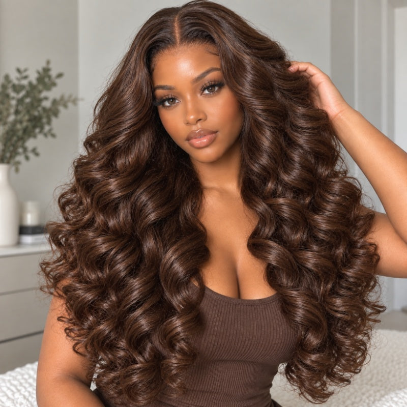Amanda Wear & Go Blonde Highlights 3D Loose Wave Glueless Full Lace Front Virgin Human Hair