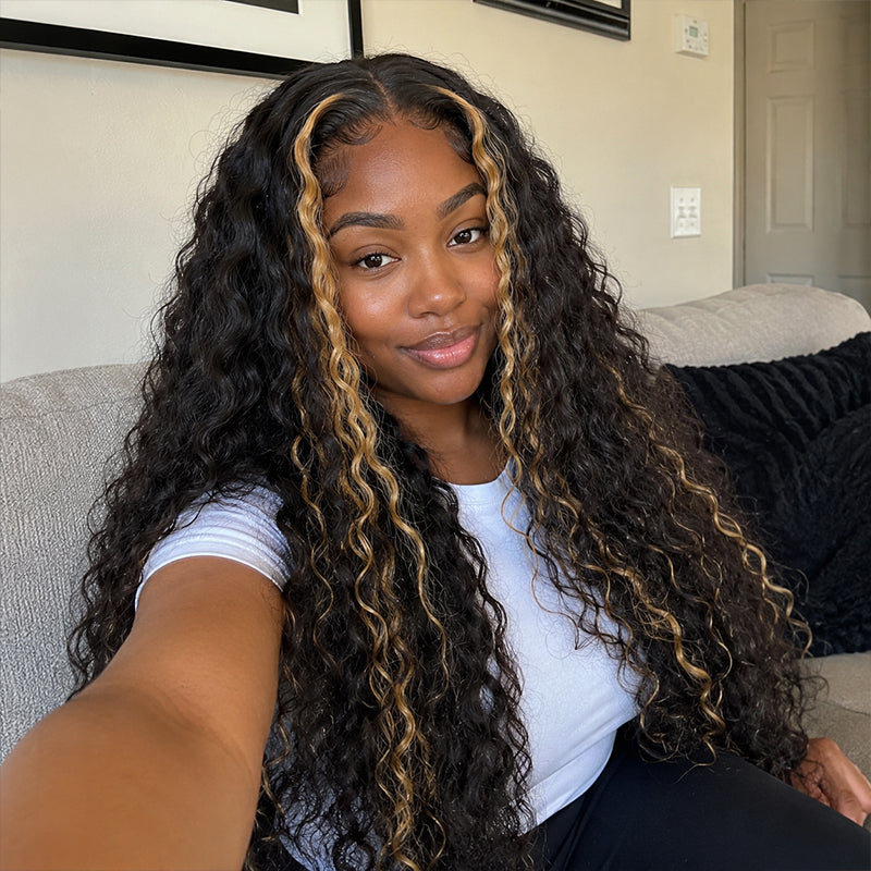 Amanda $199=30'' | Pre Everything Blonde Highlights 13x4 Full Lace Frontal Deep Curly Wave Glueless Put On And Go Wig Flash Sale  - Amanda Hair