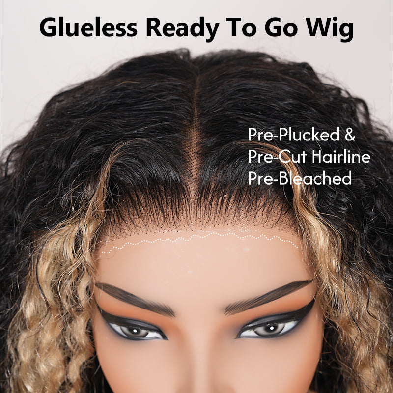 Amanda $199=30'' | Pre Everything Blonde Highlights 13x4 Full Lace Frontal Deep Curly Wave Glueless Put On And Go Wig Flash Sale  - Amanda Hair