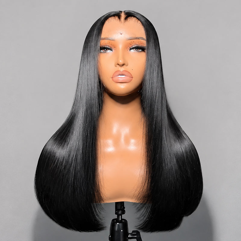 2 Wigs Set  | 13×6 Glueless Lace Front Wig Straight Brown Highlight & Natural Color Human Hair Wigs