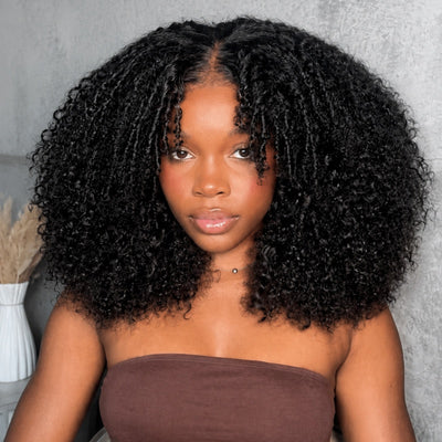Amanda 7x5 Bohemian Curly Glueless Wig HD Lace 300% Density | Honey Blonde & Red Wine