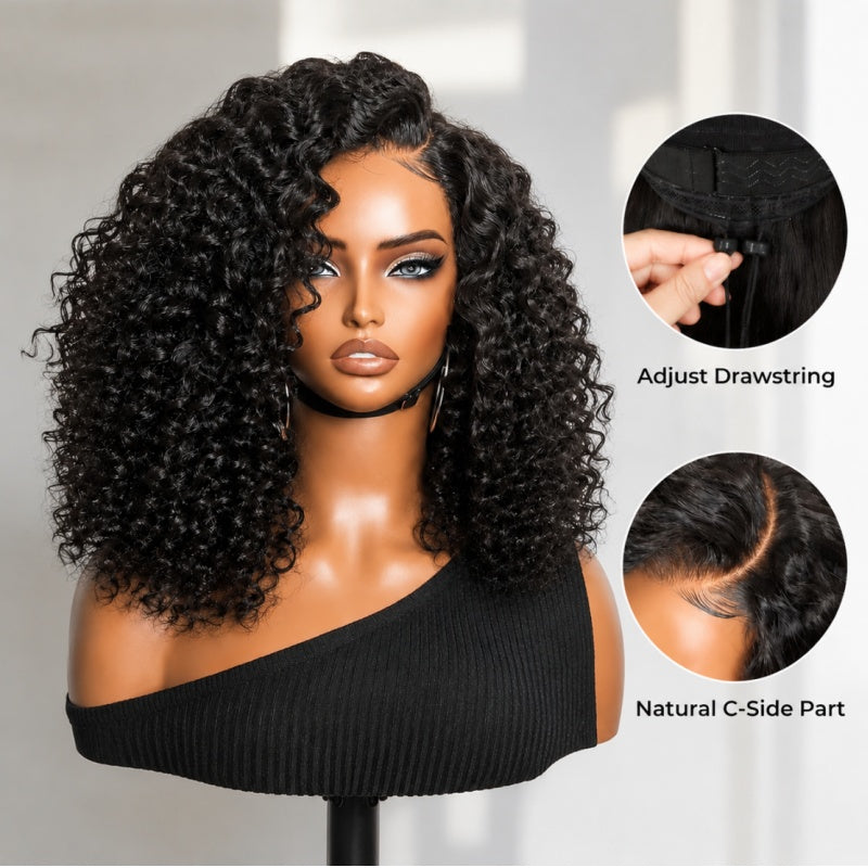 Pelucas de onda suelta sin cola Cabello humano virgen 4 * 4/13 * 4 Peluca frontal de encaje HD transparente Línea de cabello prearrancada - Amanda Hair 
