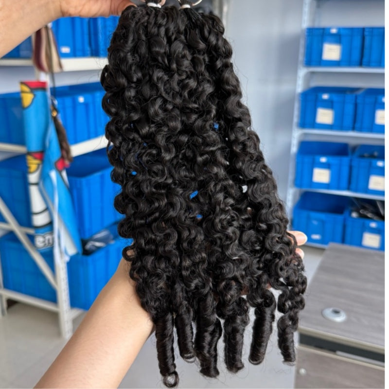 Burmese Curly Feather Crochet Human Hair for Miracle Knots Boho Braids