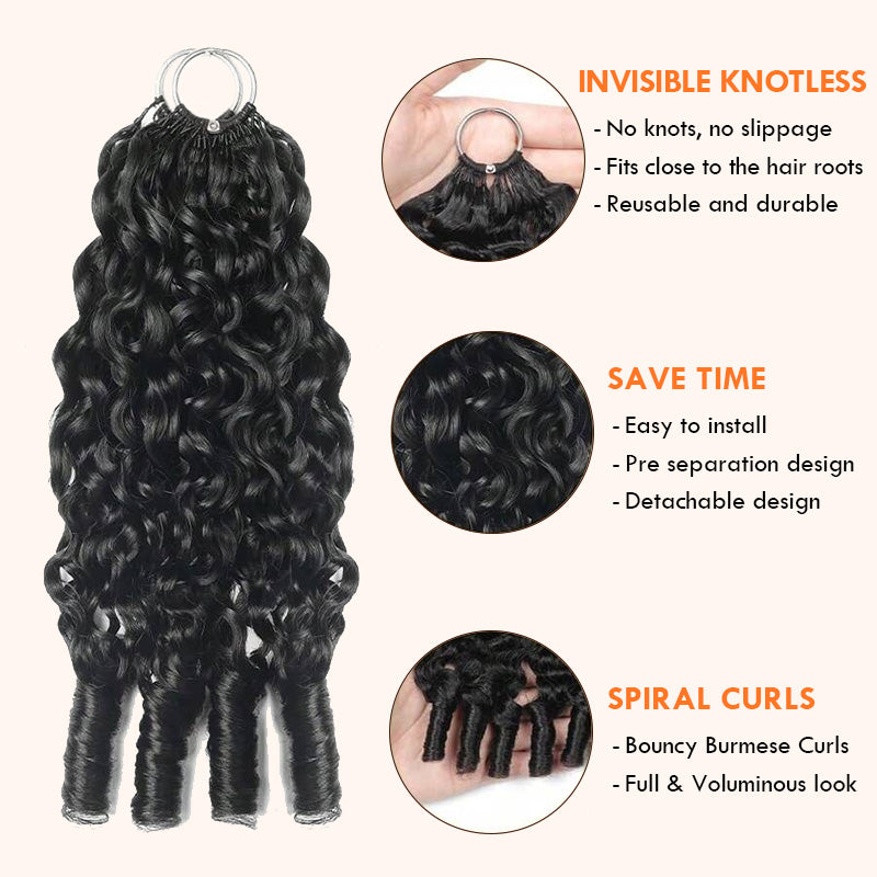 Burmese Curly Feather Crochet Human Hair for Miracle Knots Boho Braids