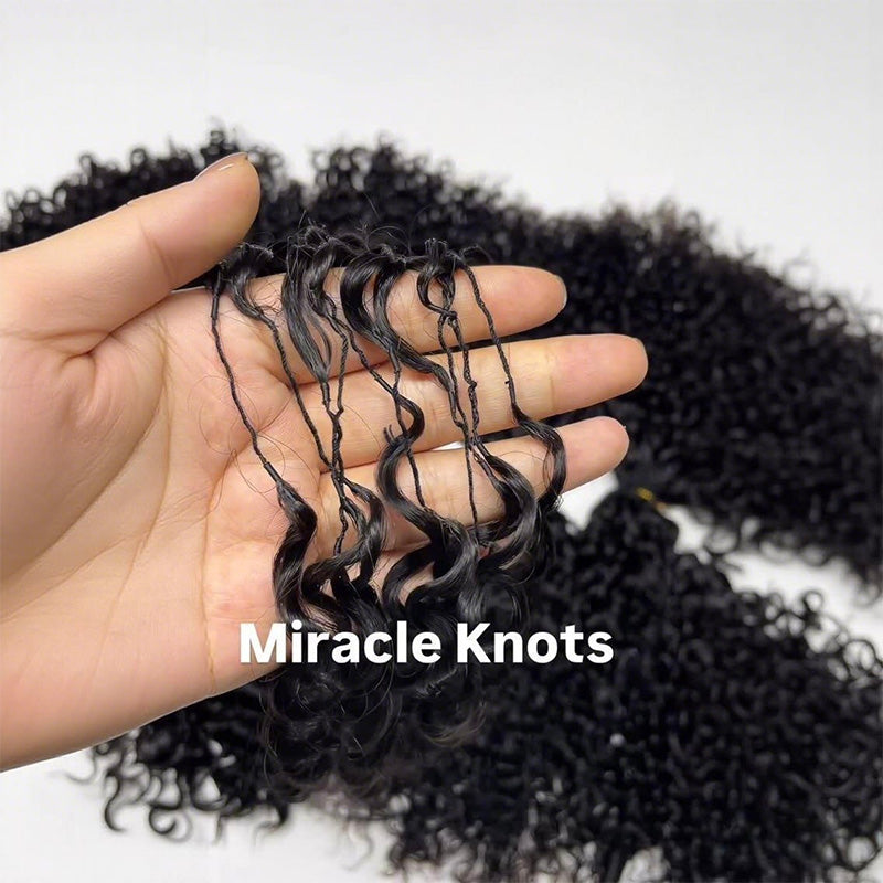 Burmese Curly Feather Crochet Human Hair for Miracle Knots Boho Braids