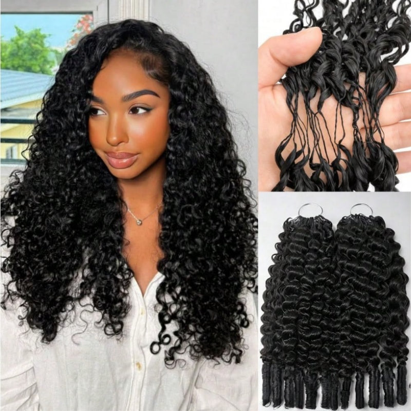 Feather Crochet Human Hair Bundles Water Wave / Body Wave for Boho Braids with Miracle Knots Flash Sale
