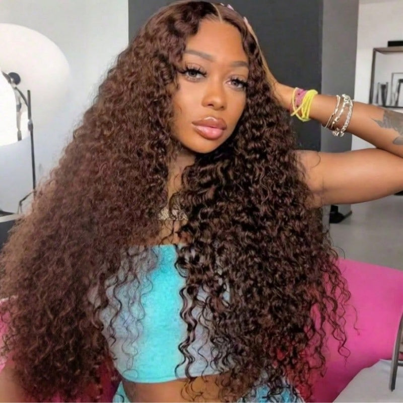 Peluca de cabello largo y rizado de 13 x 4 pulgadas con encaje frontal HD, cabello grueso y rizado, pelucas sin pegamento, stock limitado - Amanda Hair