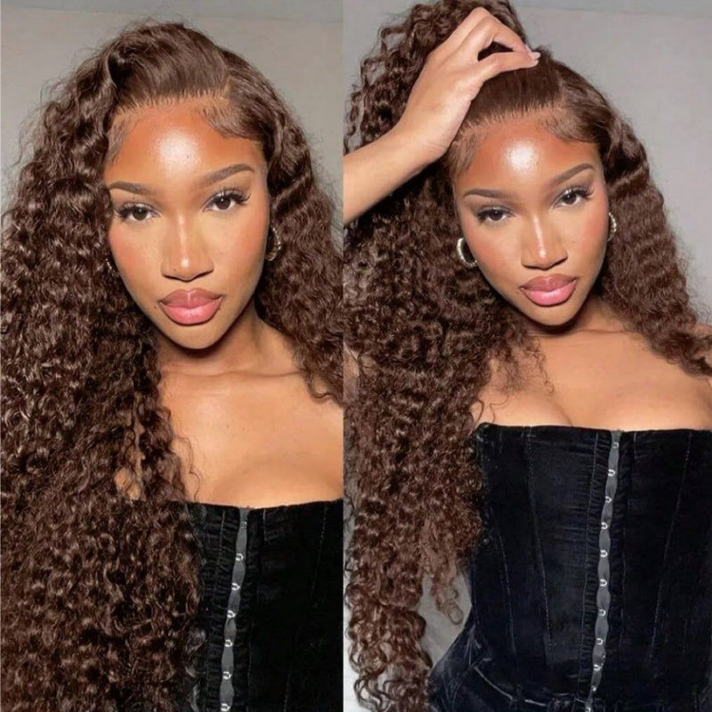 Peluca de cabello largo y rizado de 13 x 4 pulgadas con encaje frontal HD, cabello grueso y rizado, pelucas sin pegamento, stock limitado - Amanda Hair