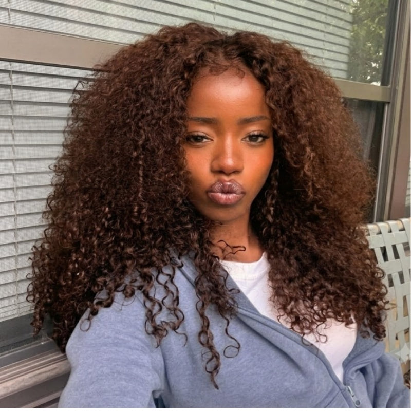 3 In 1 Half Wig | Double Drawn Glueless Curly Human Hair Wig With Drawstring