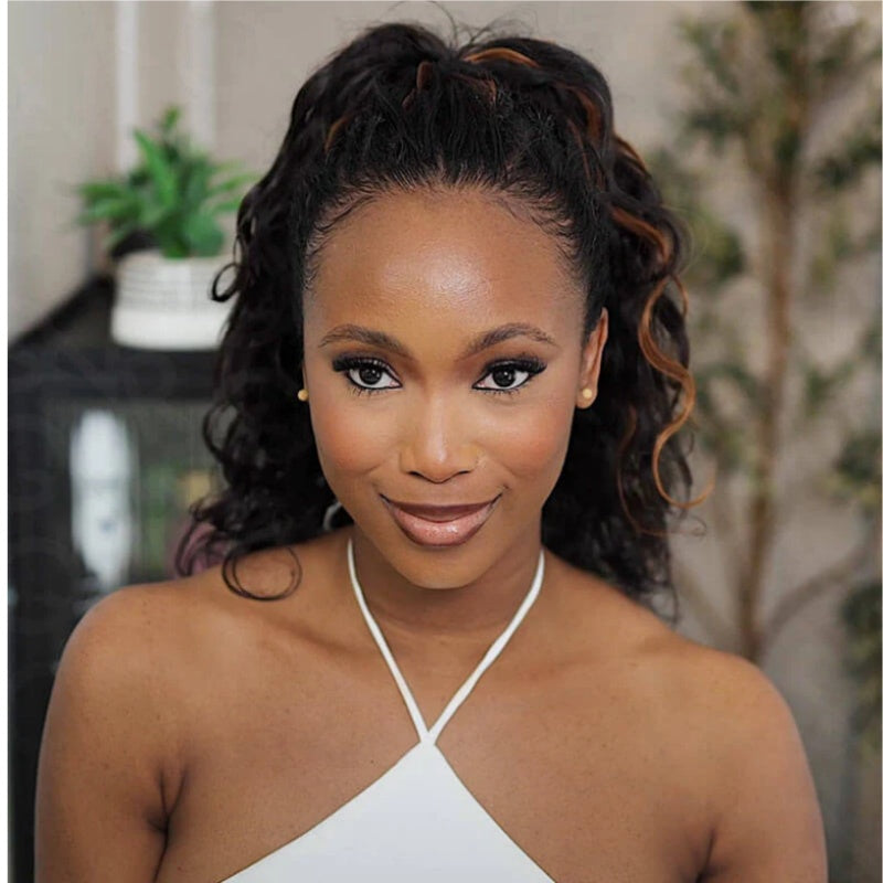 Body Wave Feather Crochet Human Hair for Miracle Knots Boho Braids | Honey Blonde & Brown Highlights