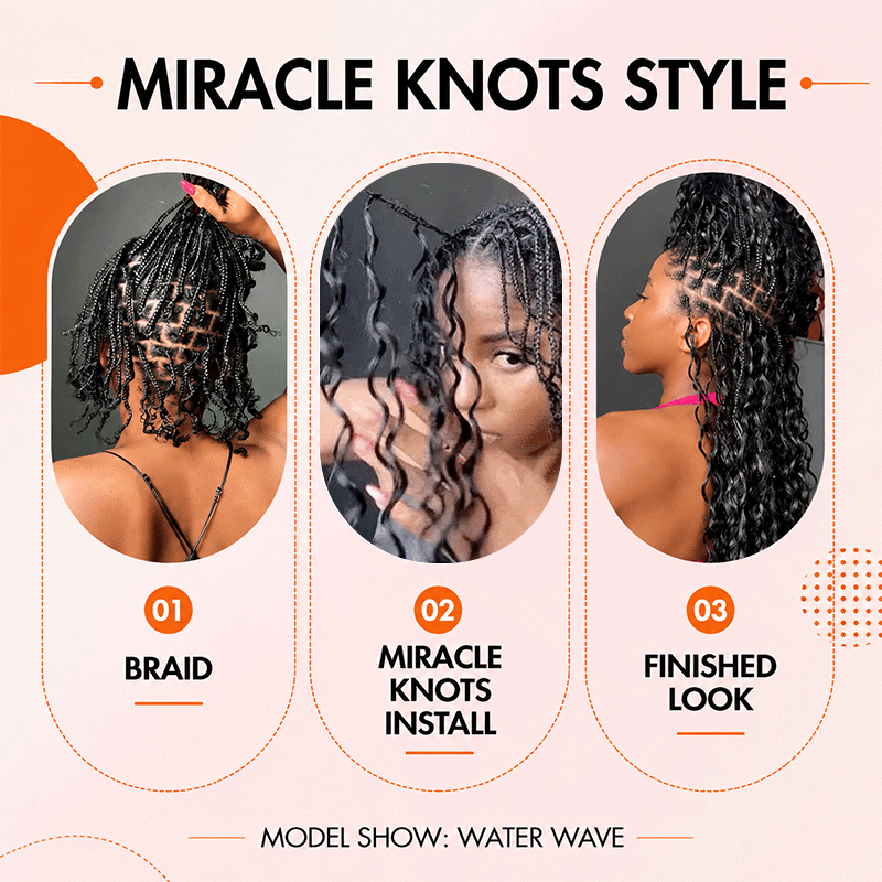 Deep Wave Feather Crochet Human Hair for Miracle Knots Boho Braids  | Honey Blonde &  Brwon Highlight