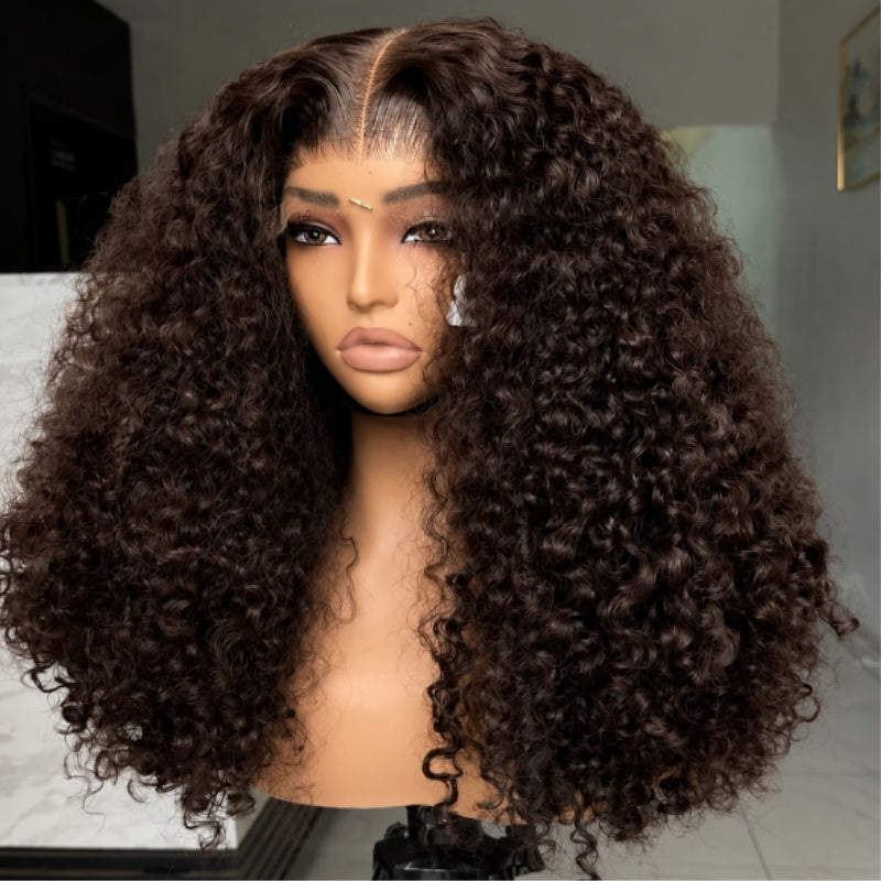 Pelucas de onda suelta sin cola Cabello humano virgen 4 * 4/13 * 4 Peluca frontal de encaje HD transparente Línea de cabello prearrancada - Amanda Hair 