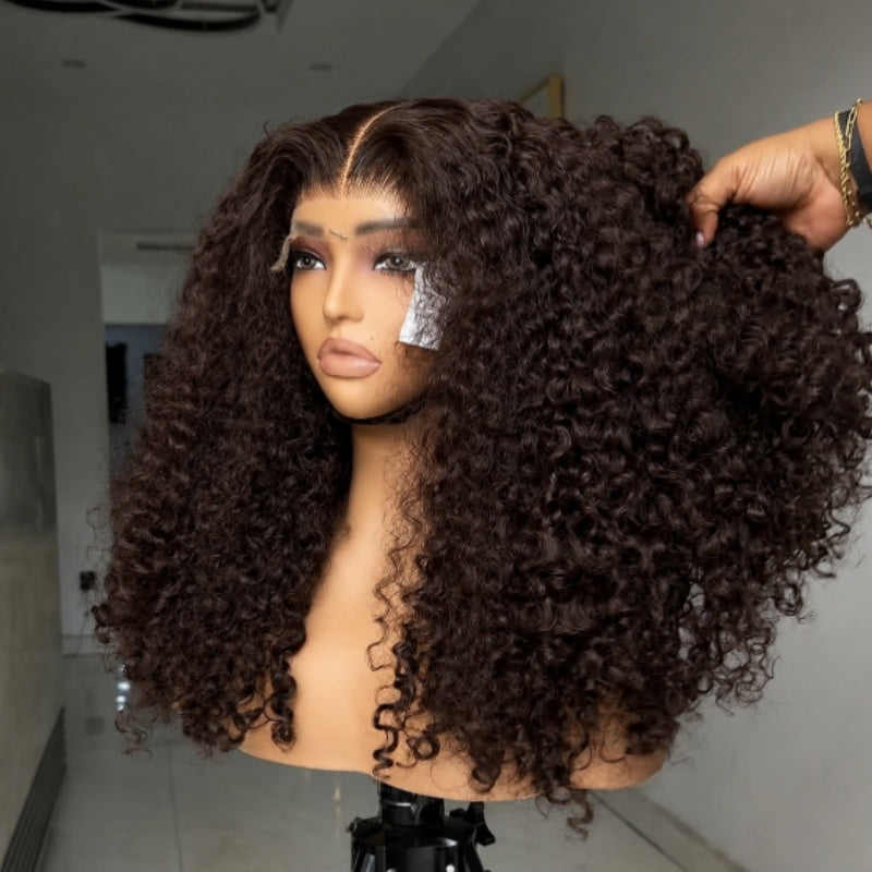 Pelucas de onda suelta sin cola Cabello humano virgen 4 * 4/13 * 4 Peluca frontal de encaje HD transparente Línea de cabello prearrancada - Amanda Hair 