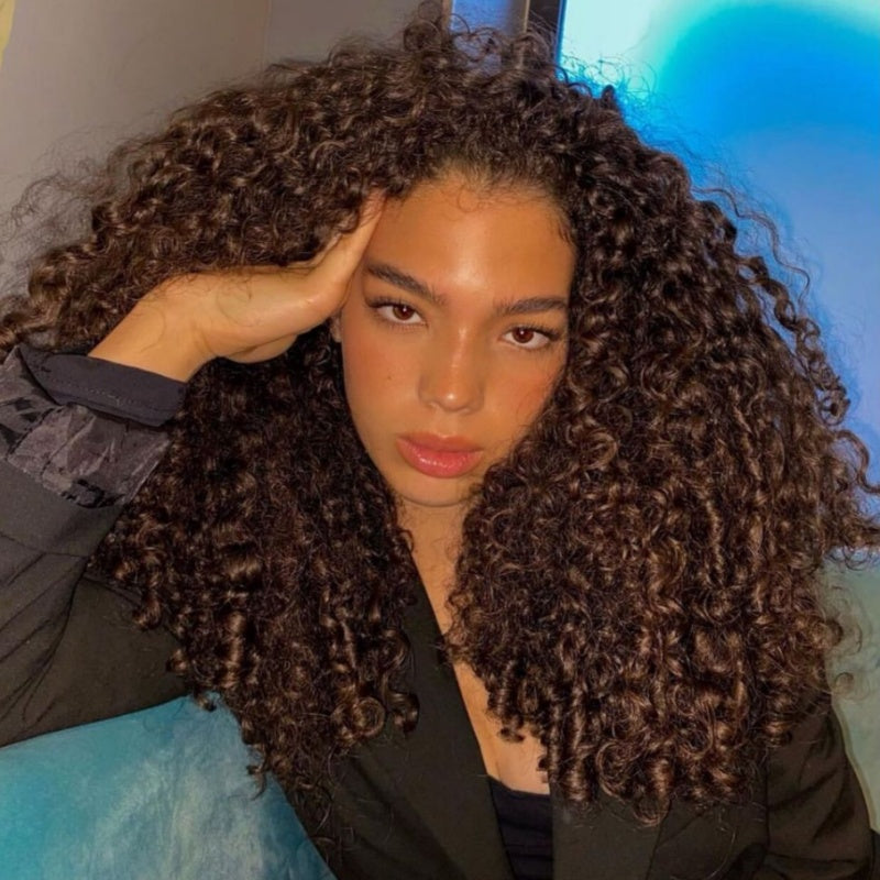 3 In 1 Half Wig | Double Drawn Glueless Curly Human Hair Wig With Drawstring