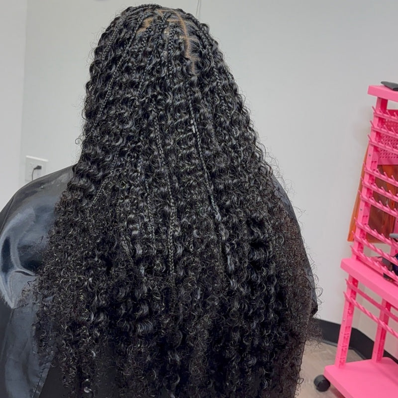 Deep Wave Feather Crochet Human Hair for Miracle Knots Boho Braids  | Honey Blonde &  Brwon Highlight