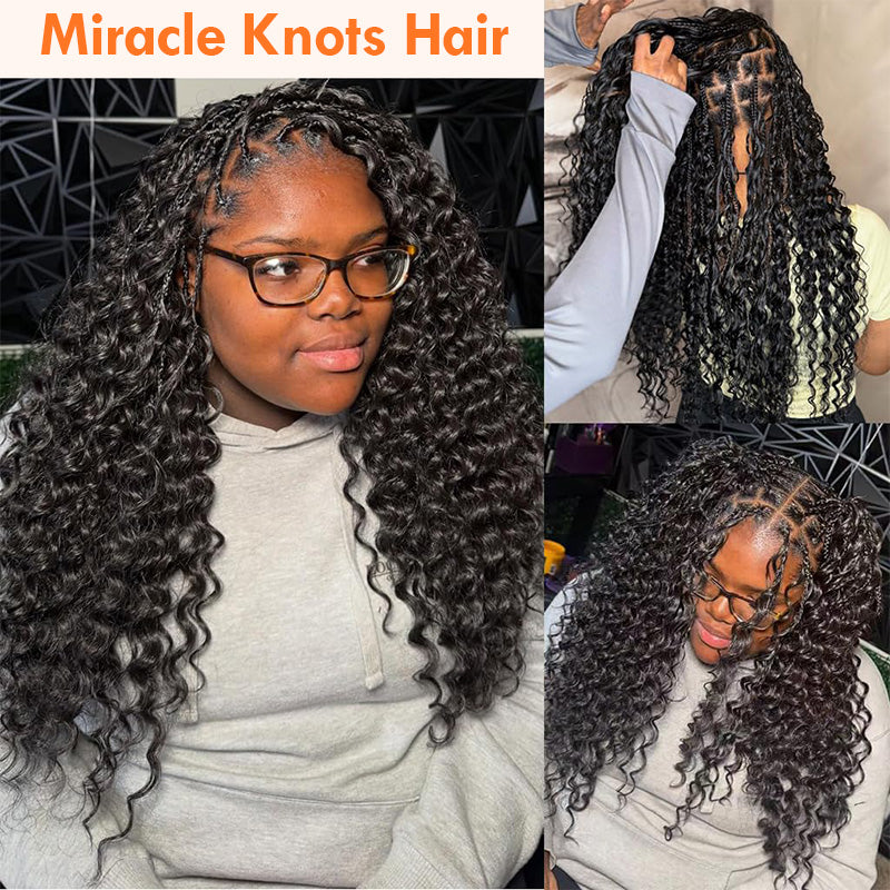 Feather Crochet Human Hair Bundles Water Wave / Body Wave for Boho Braids with Miracle Knots Flash Sale