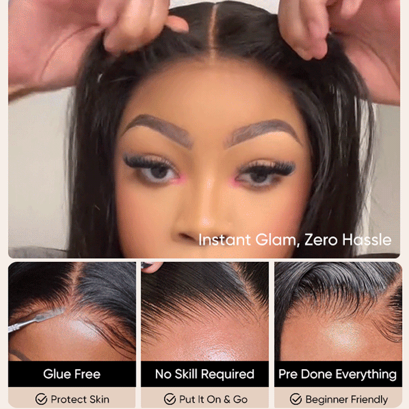 Glueless Loose Wave Wigs Virgin Human Hair 4 * 4/13 * 4 Transparent HD Lace Front Wig Pré-plumé Hairline - Amanda Hair 